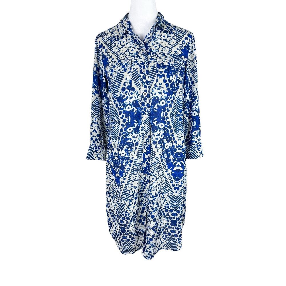 Cabi Style 422 Button Geometric Jewel Shirt Dress Contemporary Office Size Small